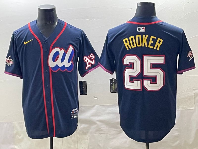 Men 2025 Oakland Athletics #25 Rooker Drak Blue All star Nike MLB Jersey style 01
